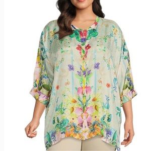 Johnny Was silk tunic Shirina Gia 2X NWT!